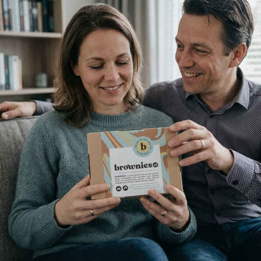 Brownies cadeau voor een partner